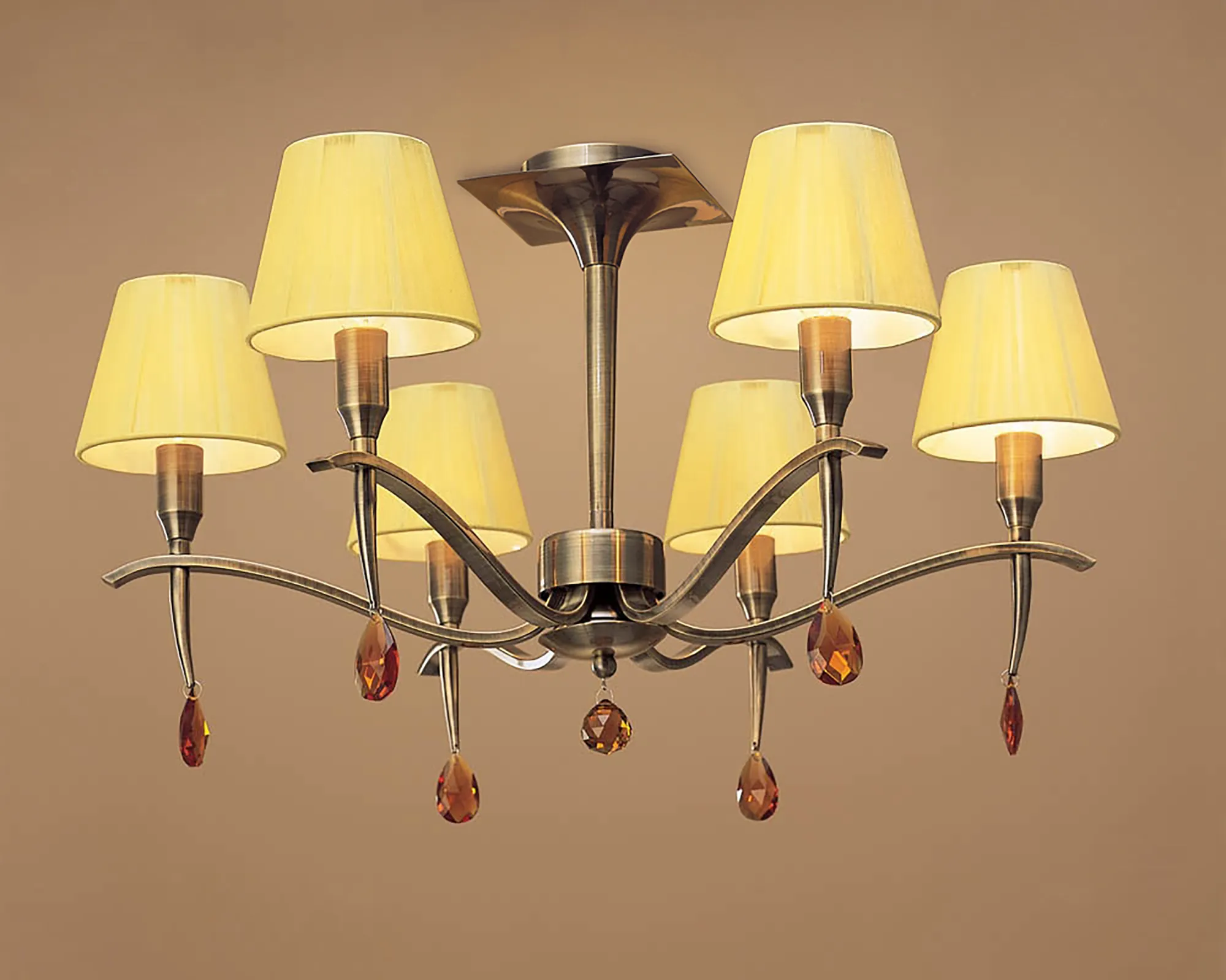 M0344AB  Siena AB Crystal Semi Flush 6 Light